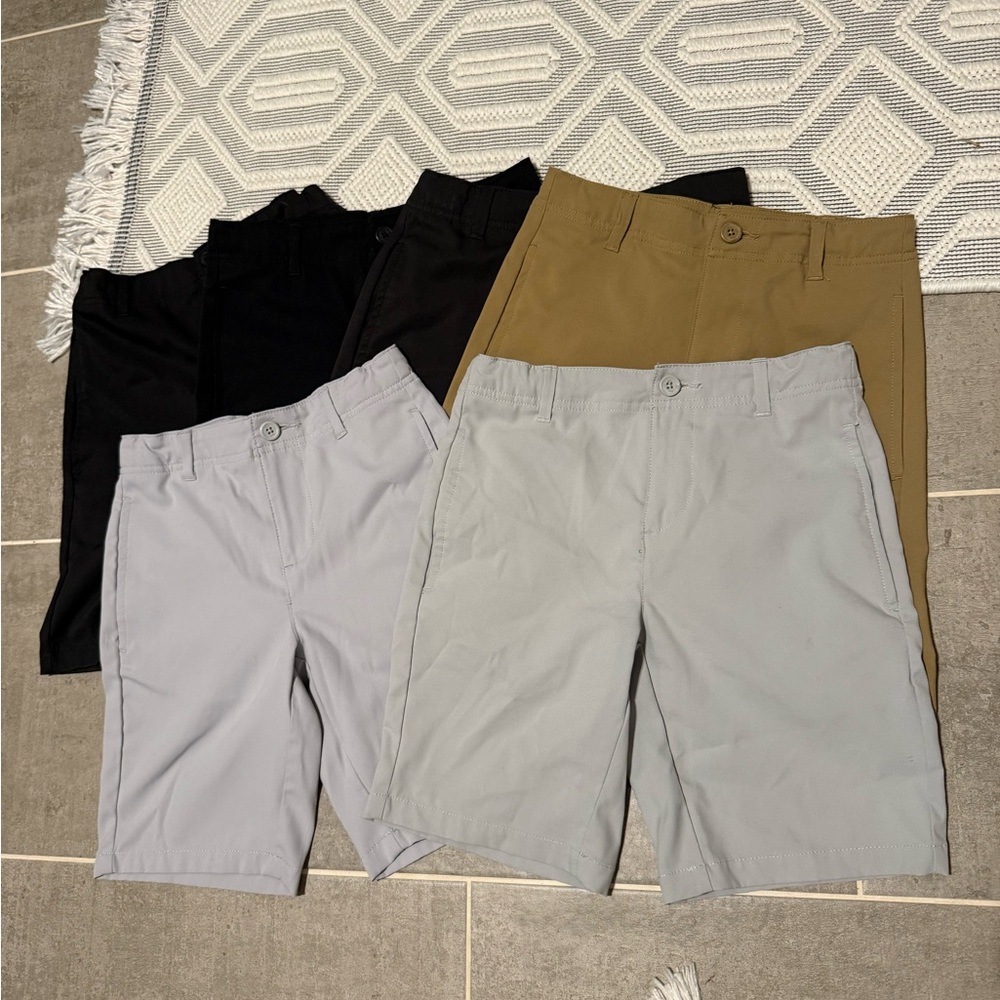 Boys Medium Golf Dress Shorts - Black, Tan, Gray